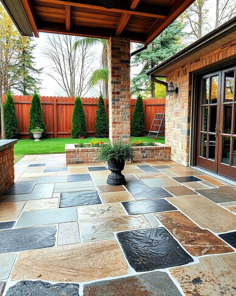 rustic stone epoxy floor