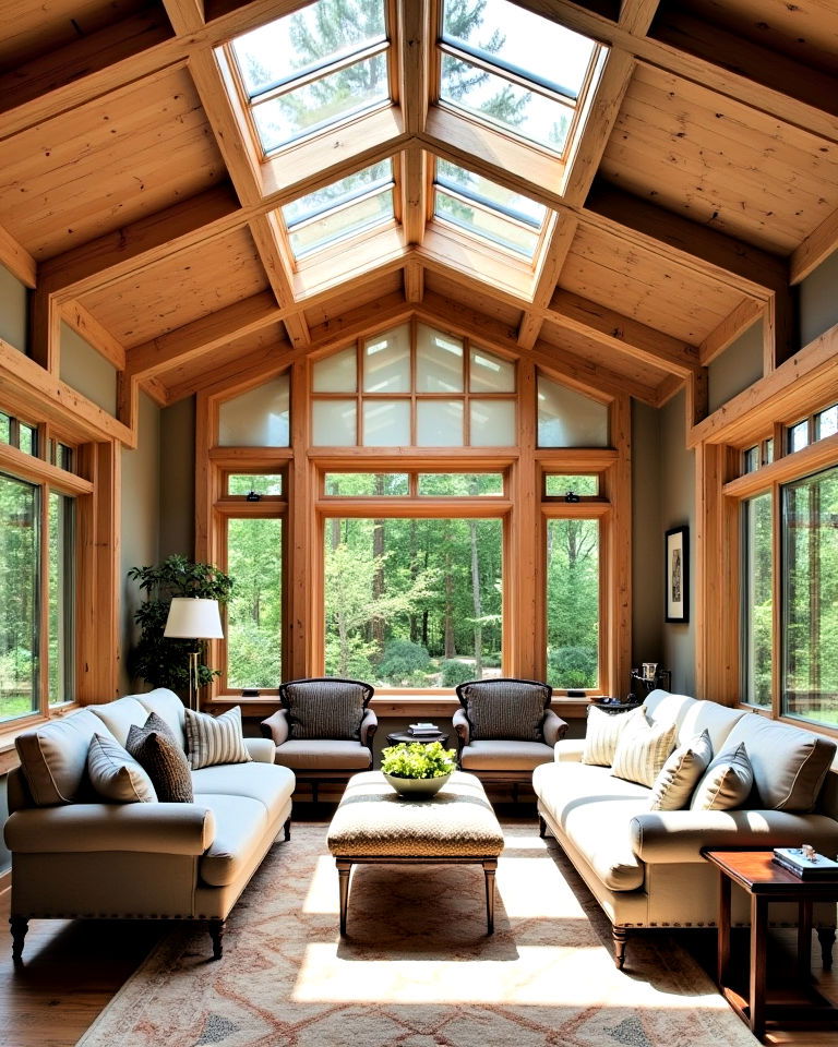 rustic sunroom skylights design