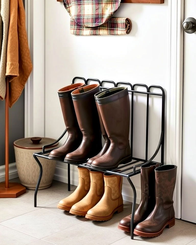 rustic touch muddy boot rack