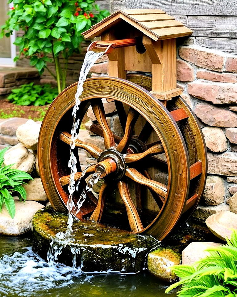 rustic water wheel