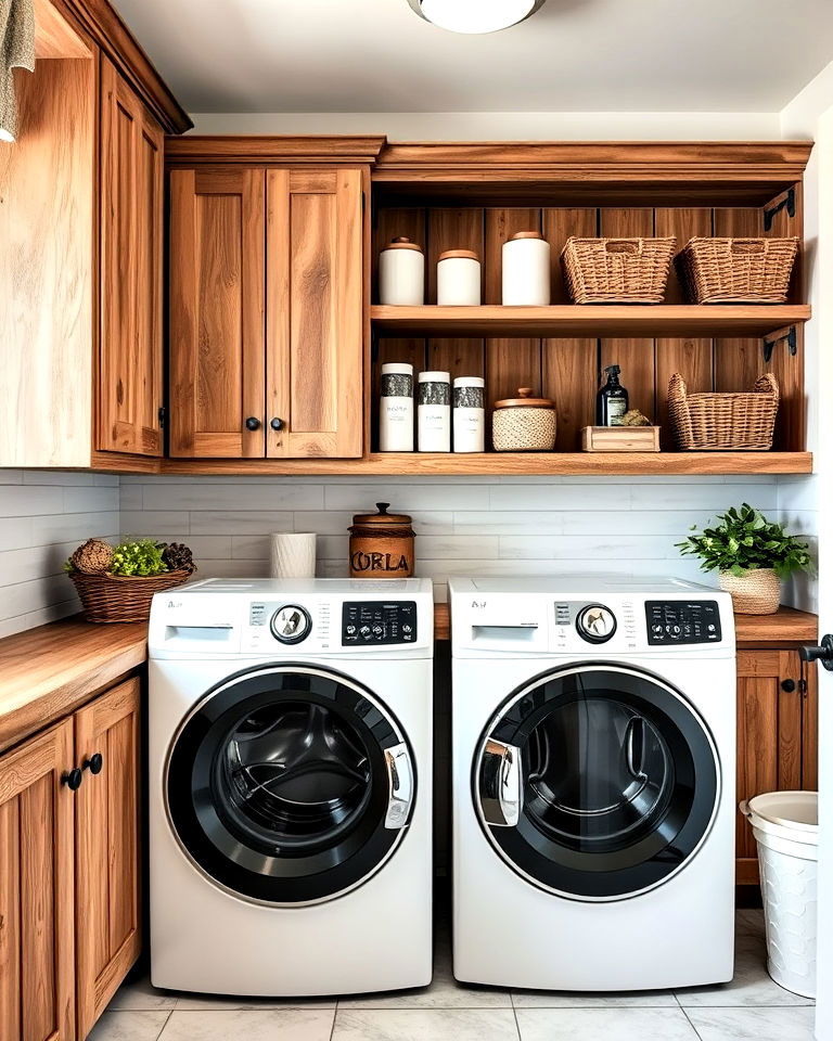 rustic wooden cabinets for storage