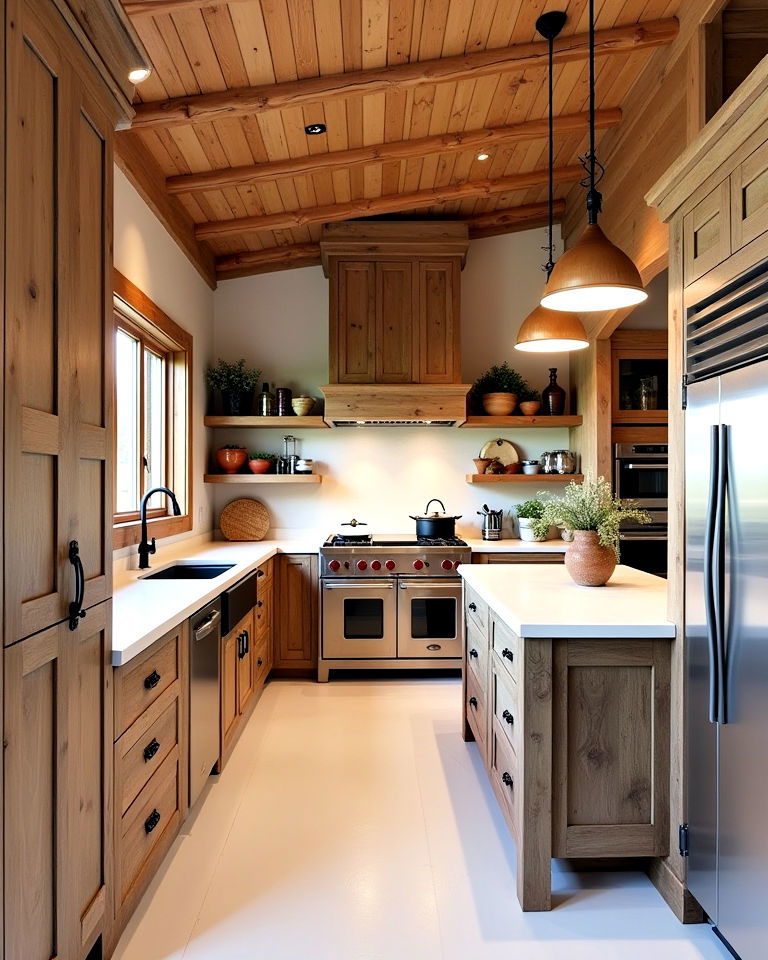 rustic wooden cabinets