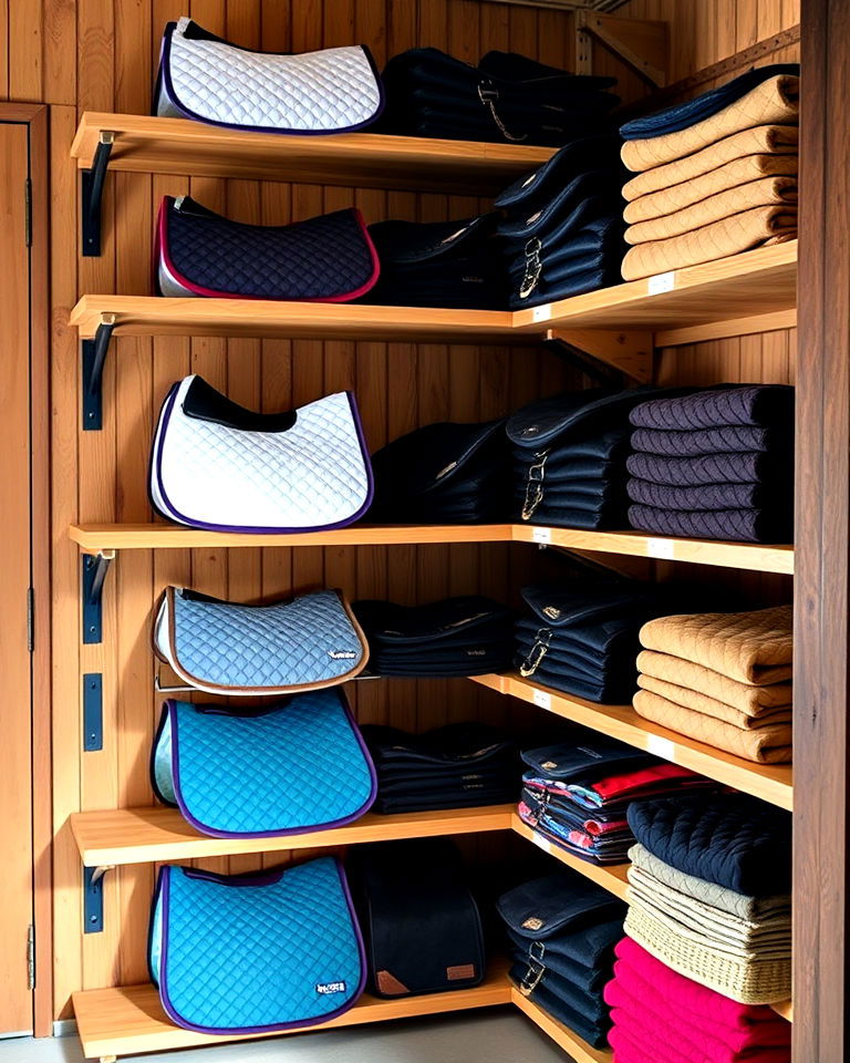 saddle pad storage shelves
