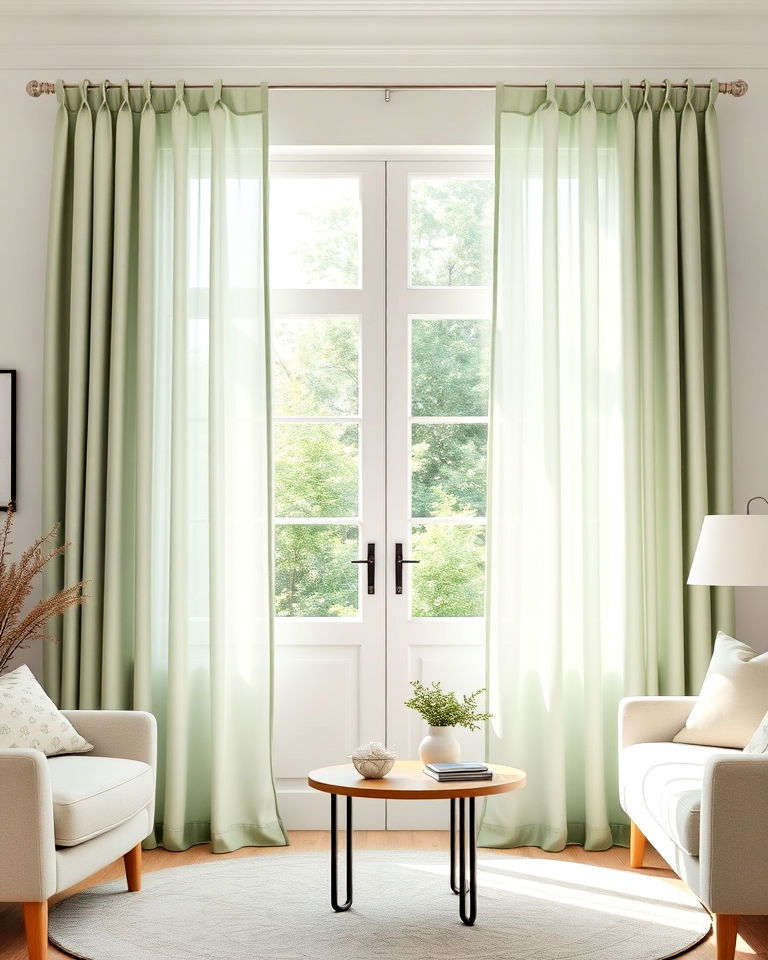 sage green curtains for elegance