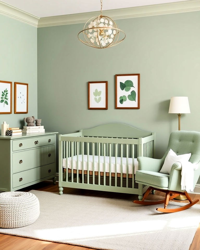 sage green furniture for nursery