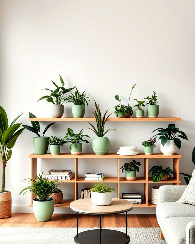 sage green plant pots idea
