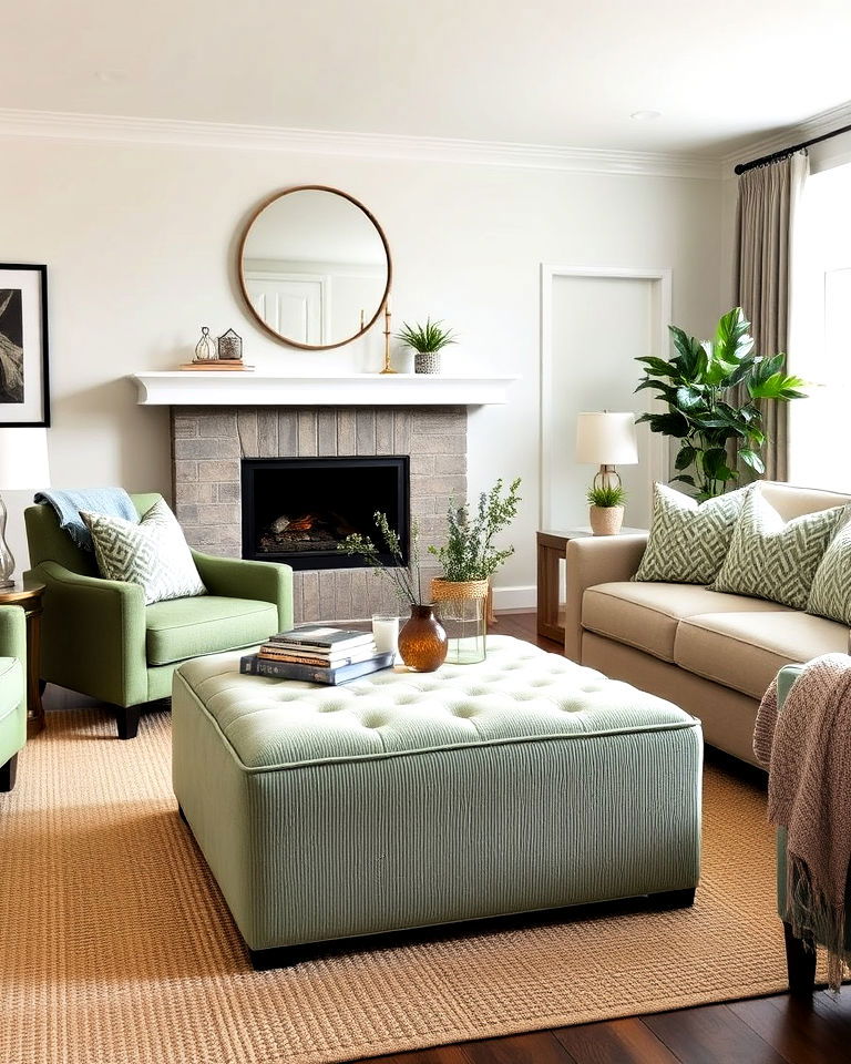sage green pouf or ottoman idea