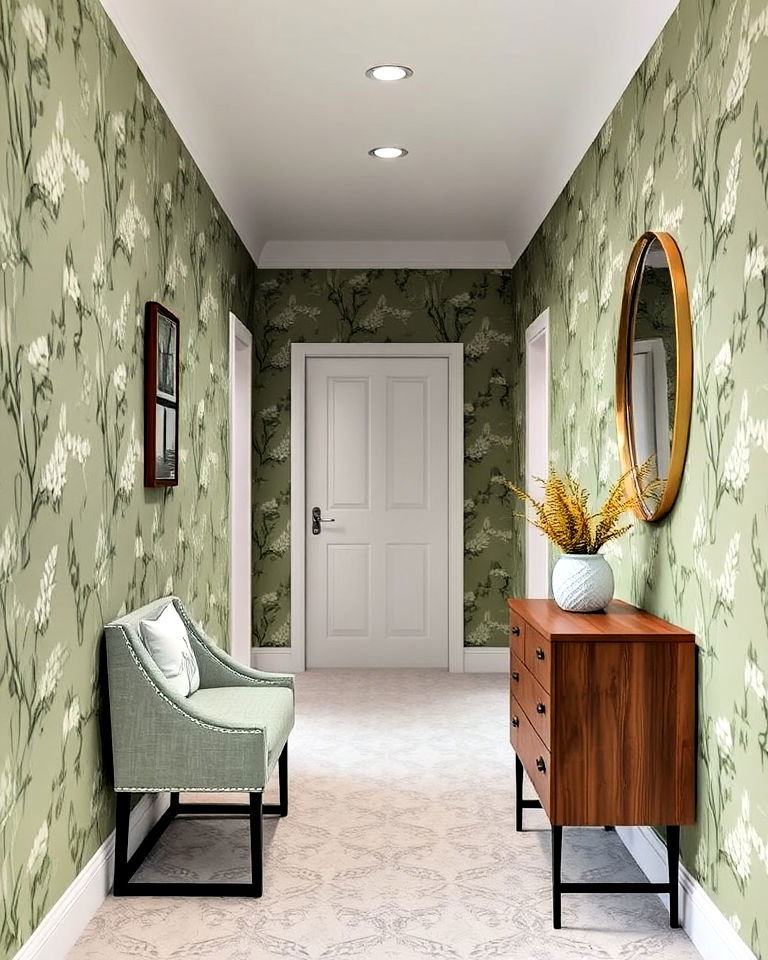 sage green wallpaper to add character