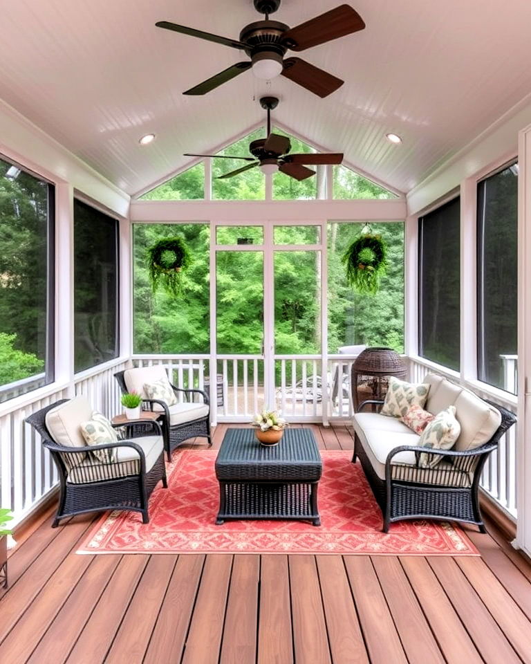 screened in front porch deck