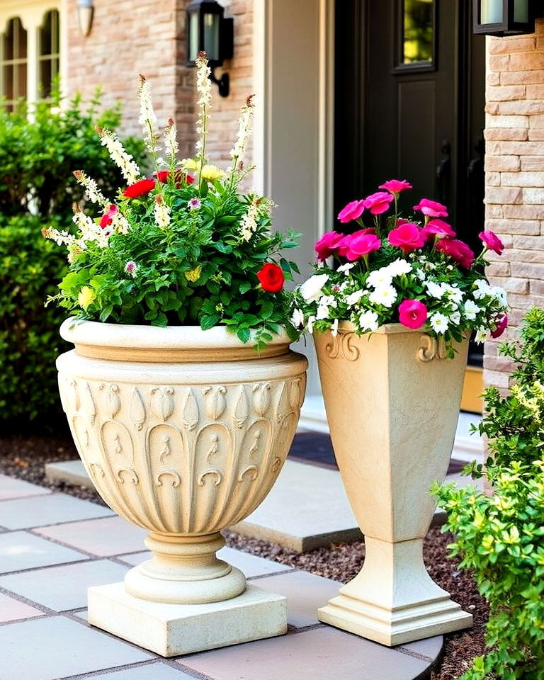 sculptural planters made from stone