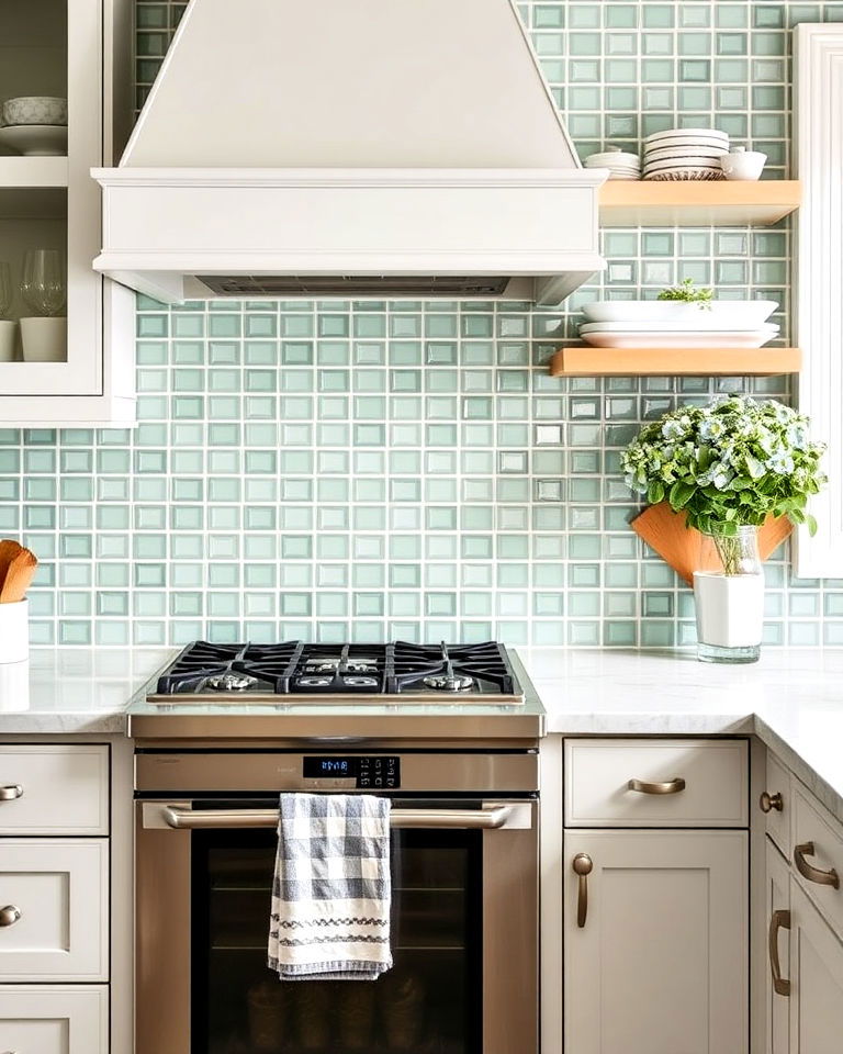 seafoam green backsplash for any kitchen