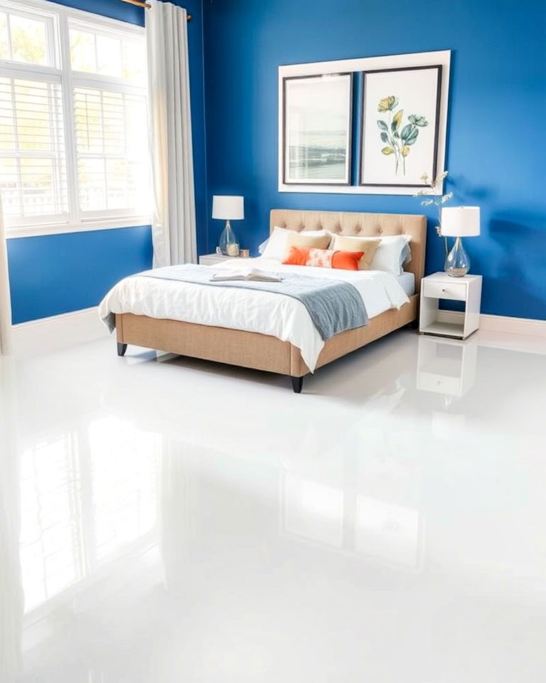 seamless white epoxy floor