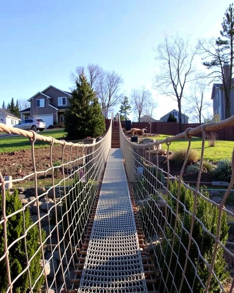 set up a rope bridge