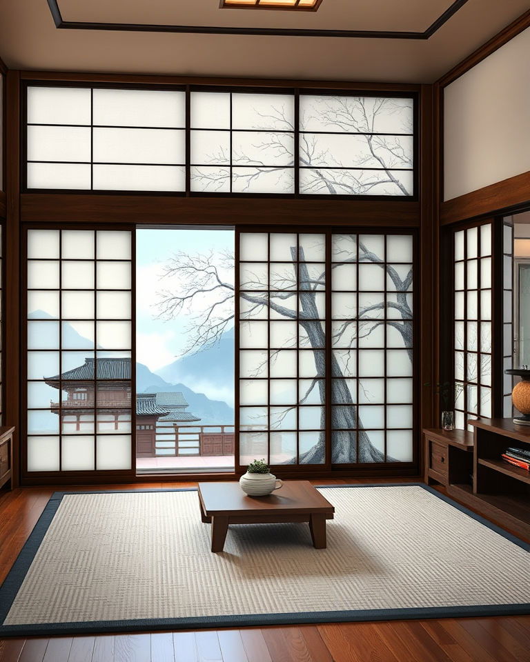 shoji screen divider anime room
