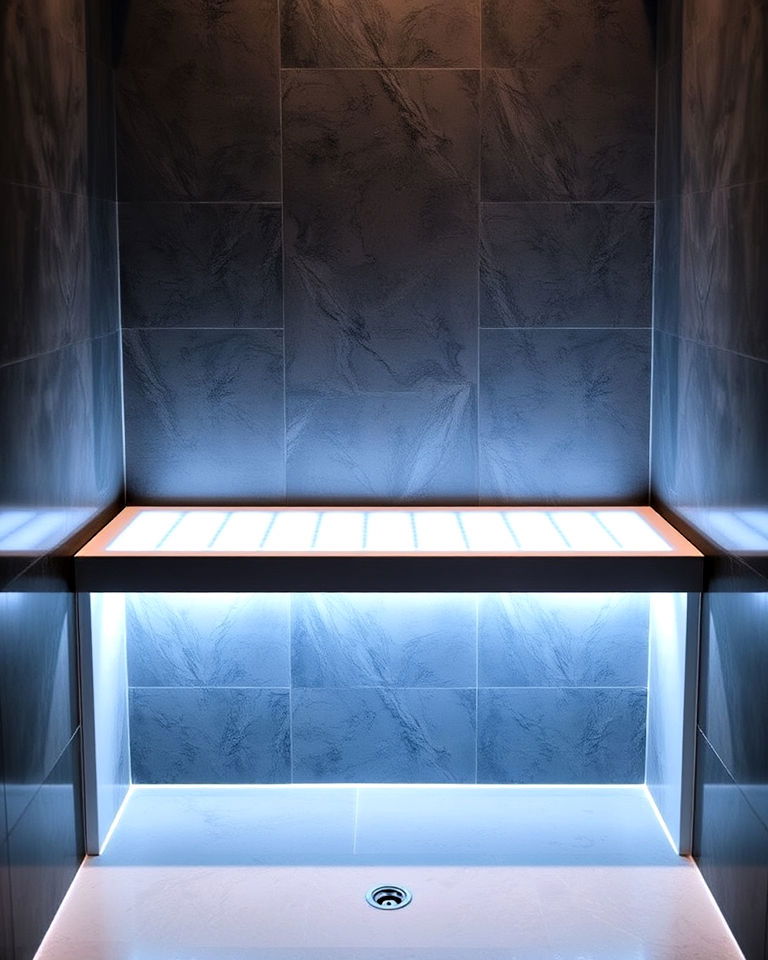 shower bench with led lighting