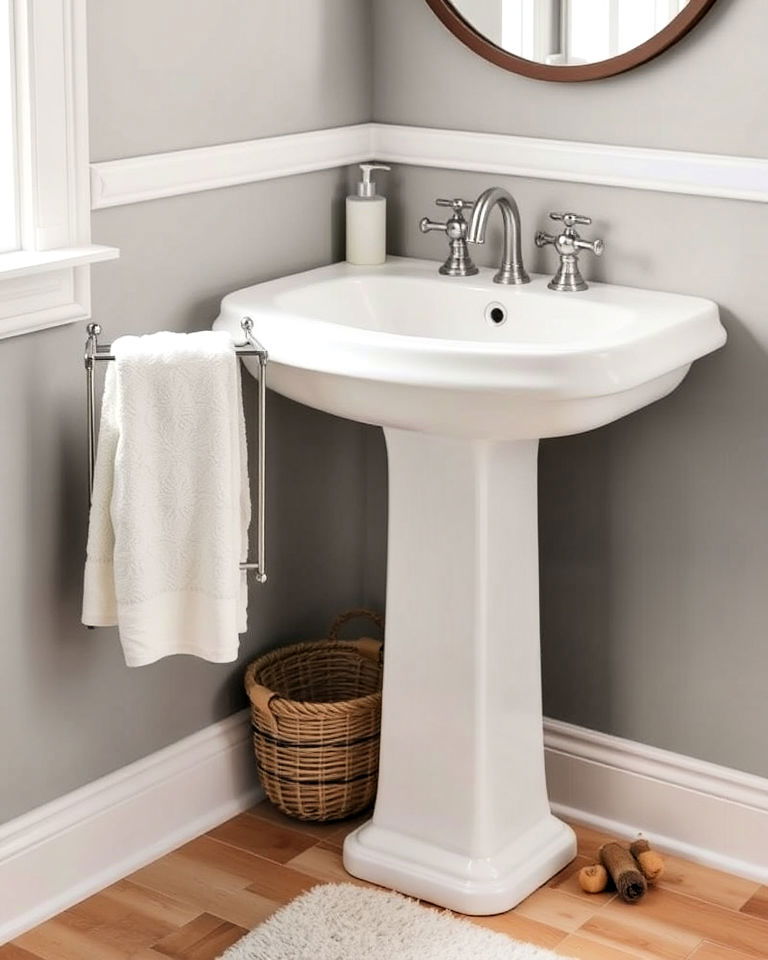 side mounted towel rack