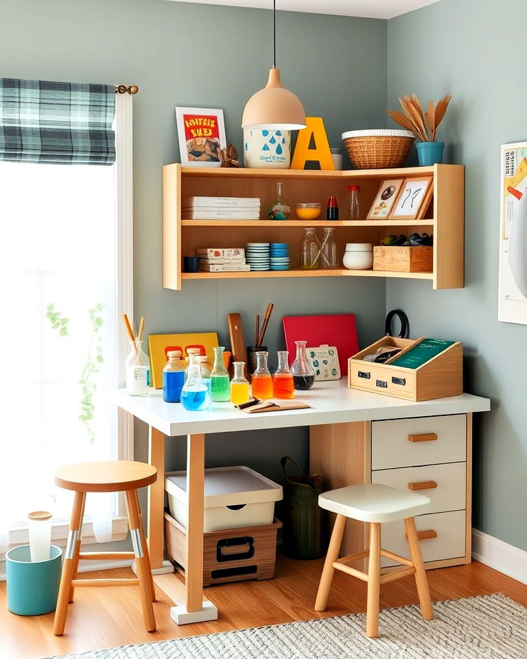 simple science experiment station