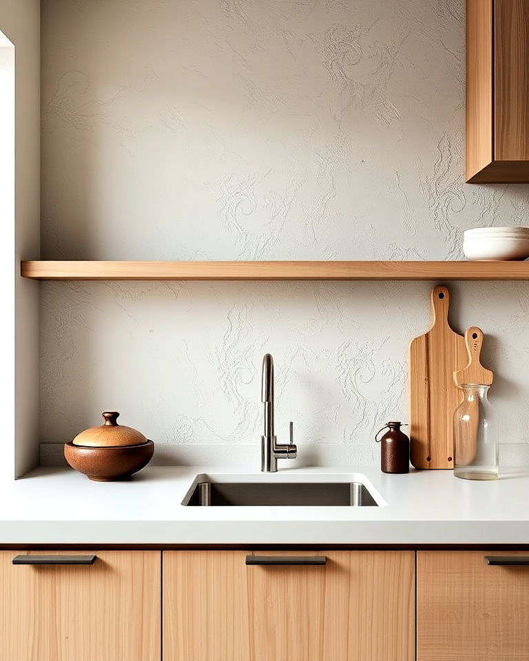 simple streamlined kitchen backsplash