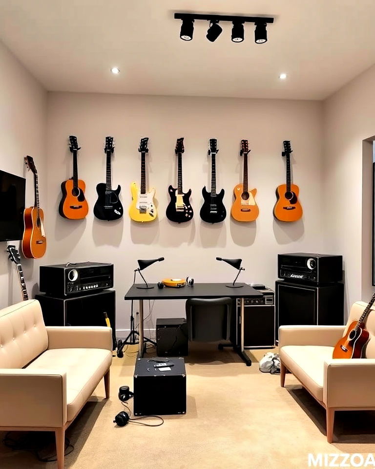simplicity with a minimalist guitar studio