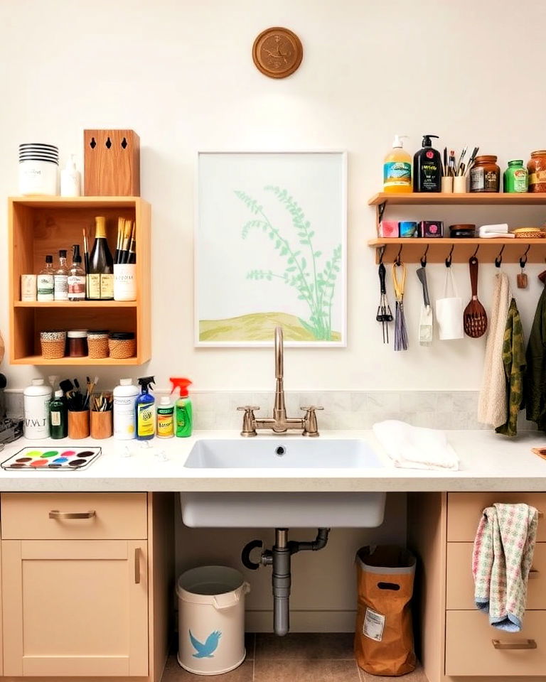 sink and cleaning station for art room