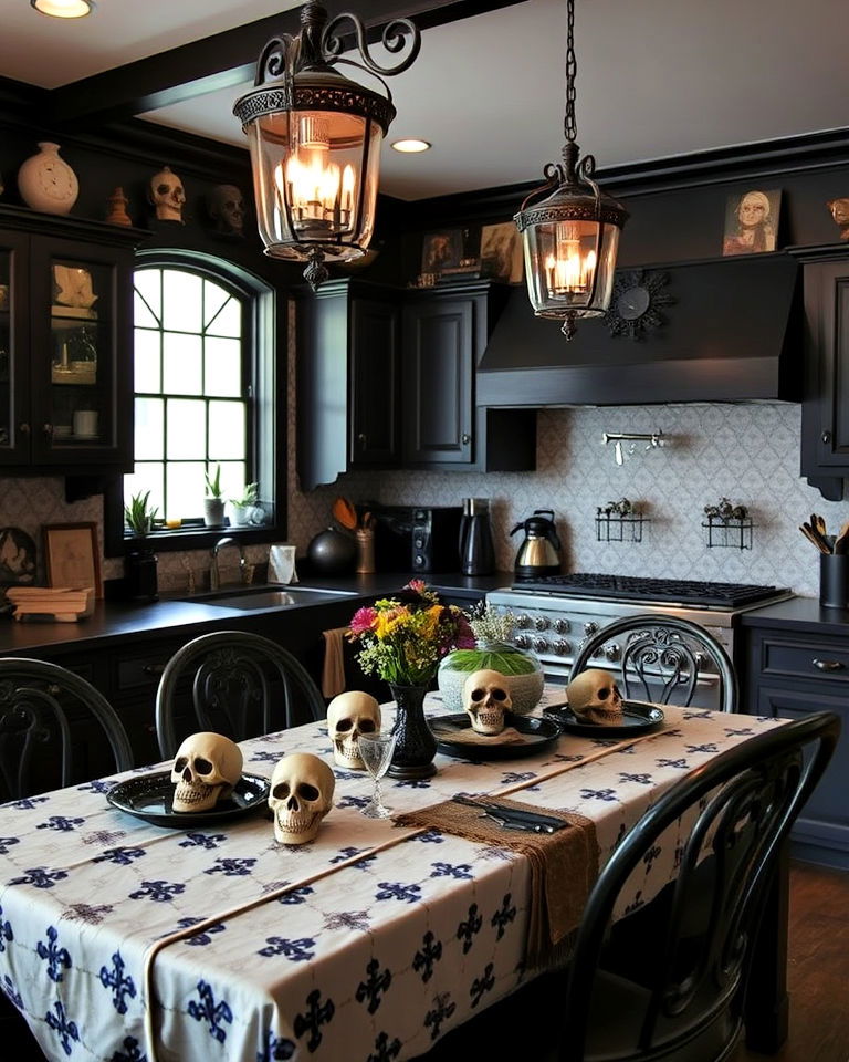 skull and gothic patterned accessories