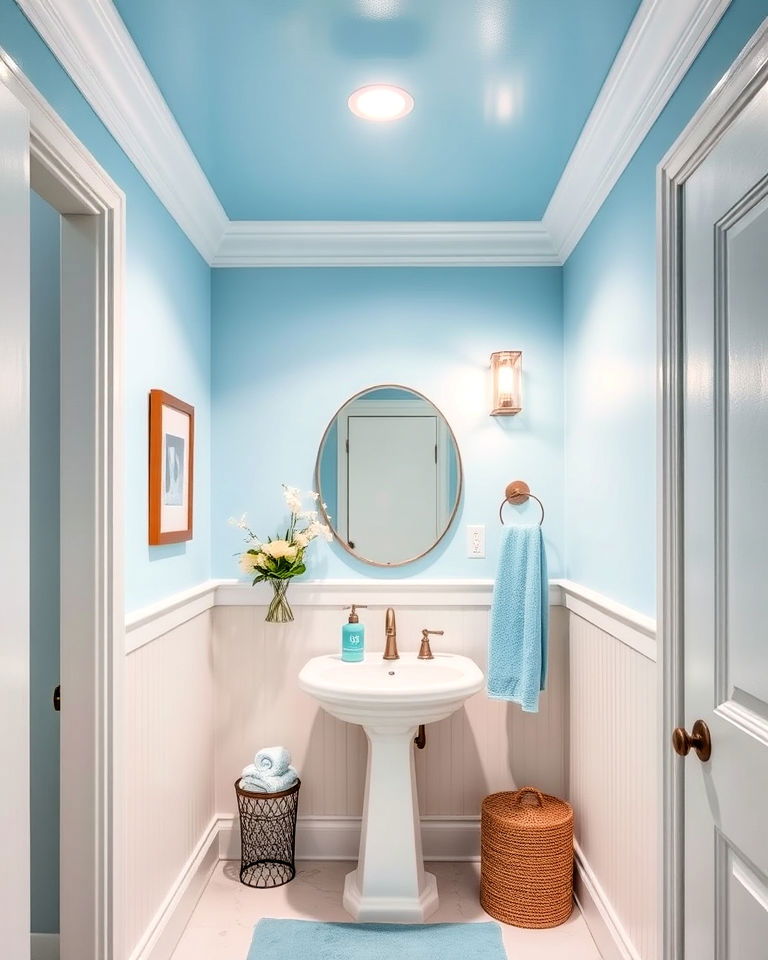 sky blue ceiling accent