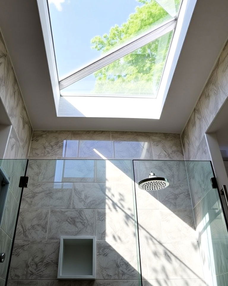skylight above shower for natural light