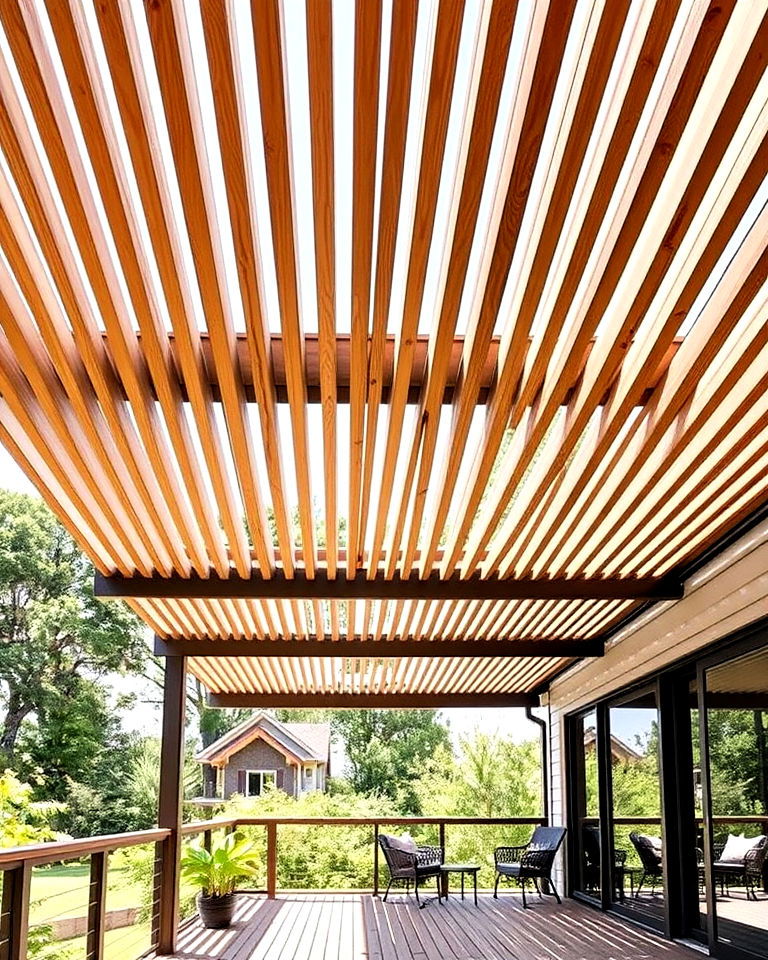 slatted roof for light control