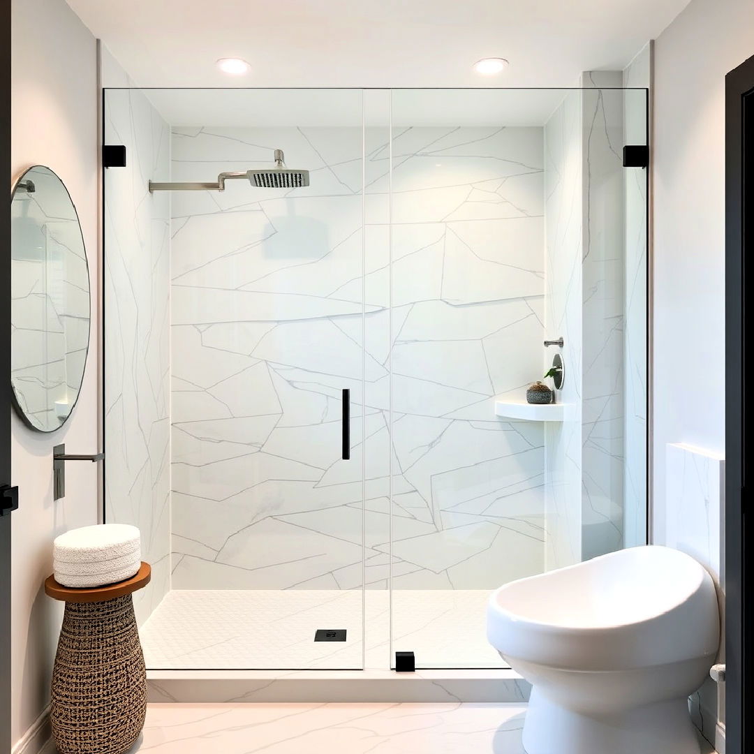 sleek frameless glass shower