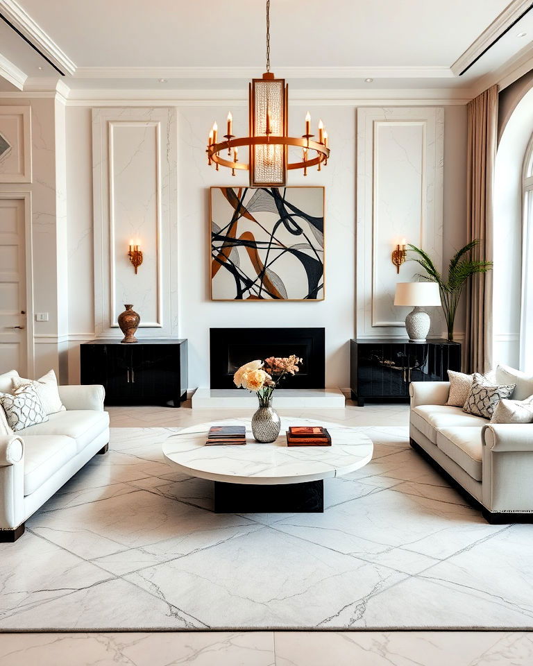 sleek marble surfaces