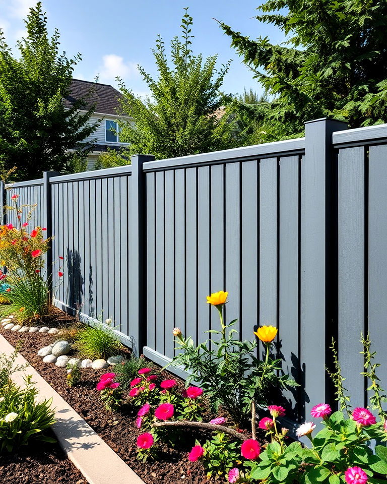 sleek slate gray fence