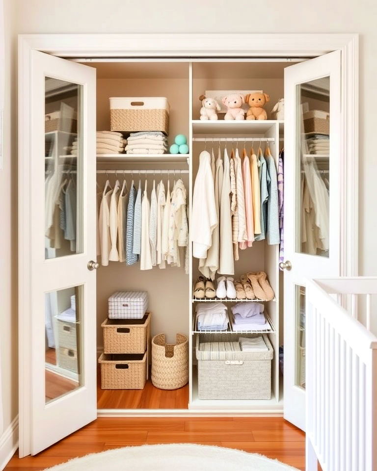 sliding door closet for small nurseries