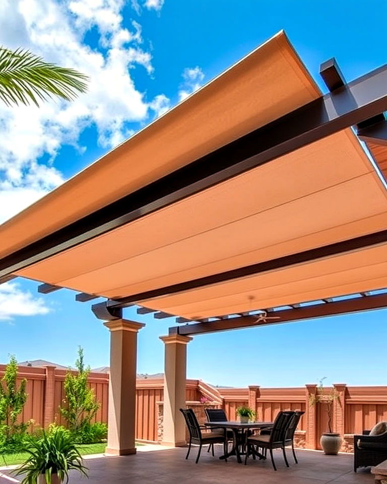 sliding fabric pergola roof for shade and style
