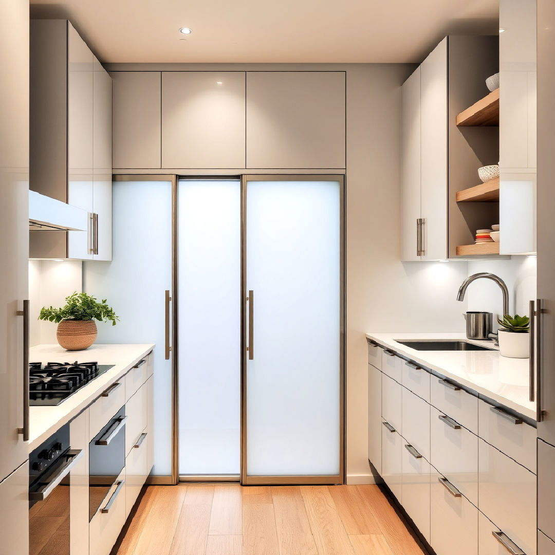 sliding kitchen cabinet doors to save space