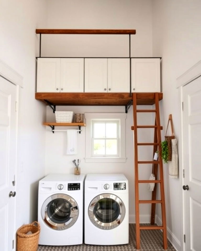 sliding ladders for vertical storage