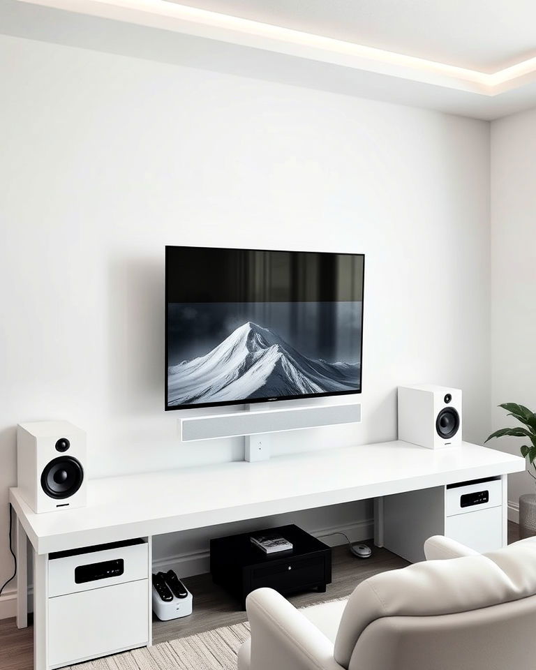 slim white soundbar