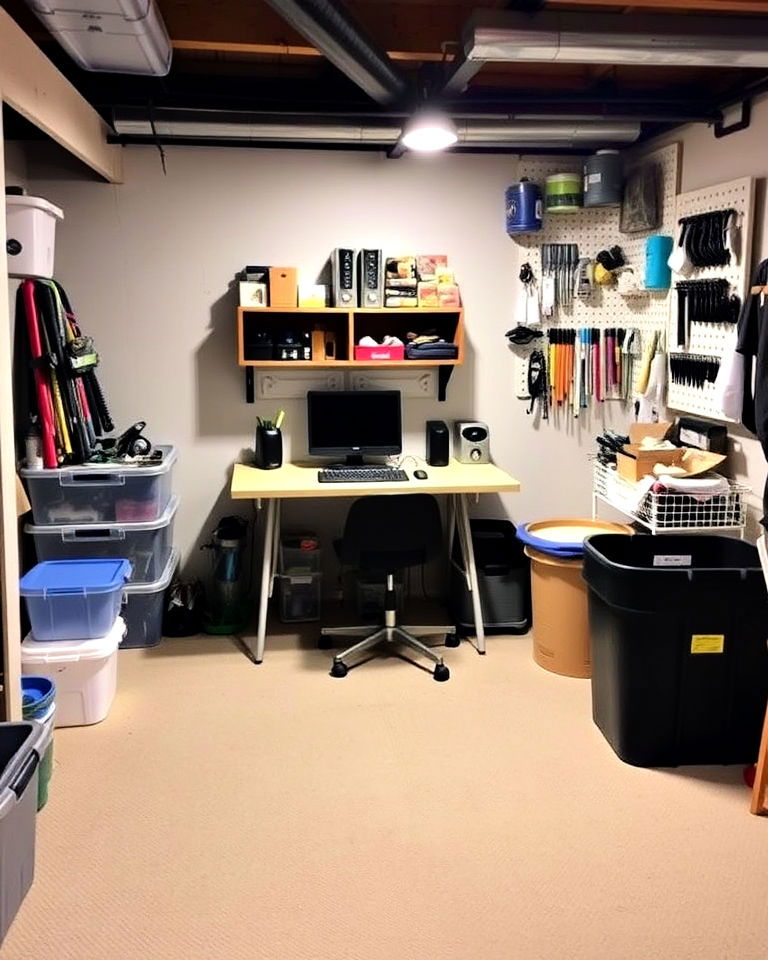 small basement area into a hobby or craft station