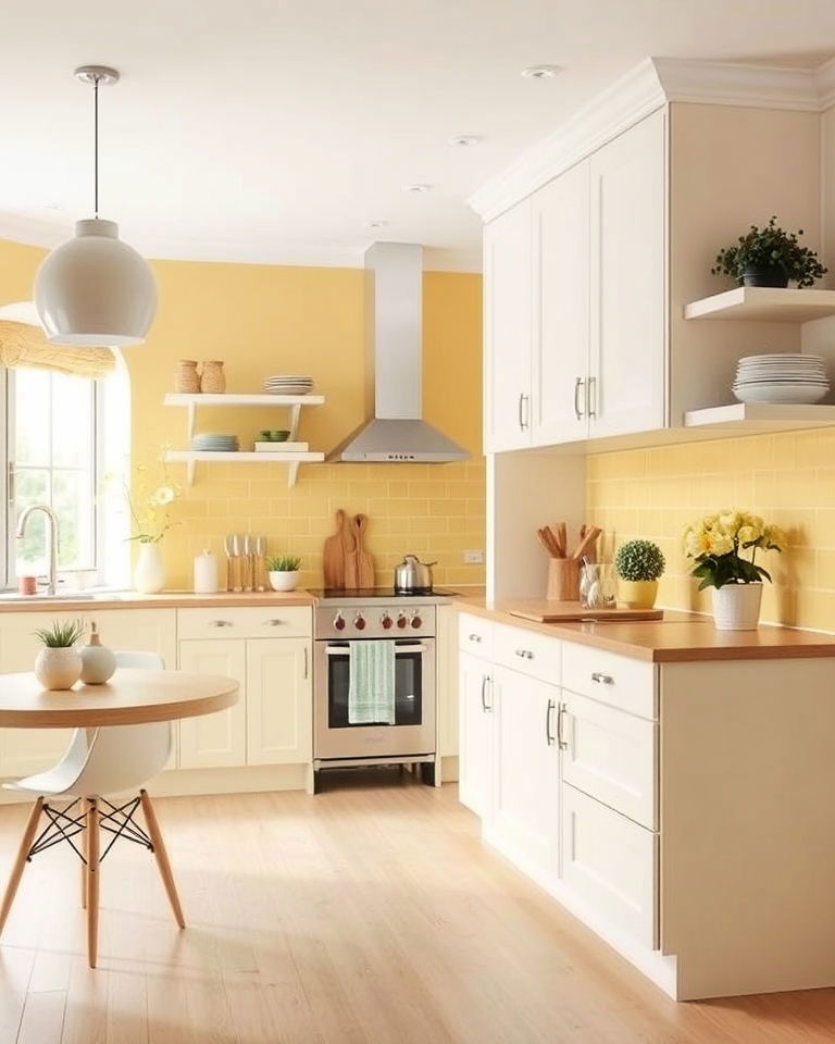 soft canary pastel colour home for subtle cheer