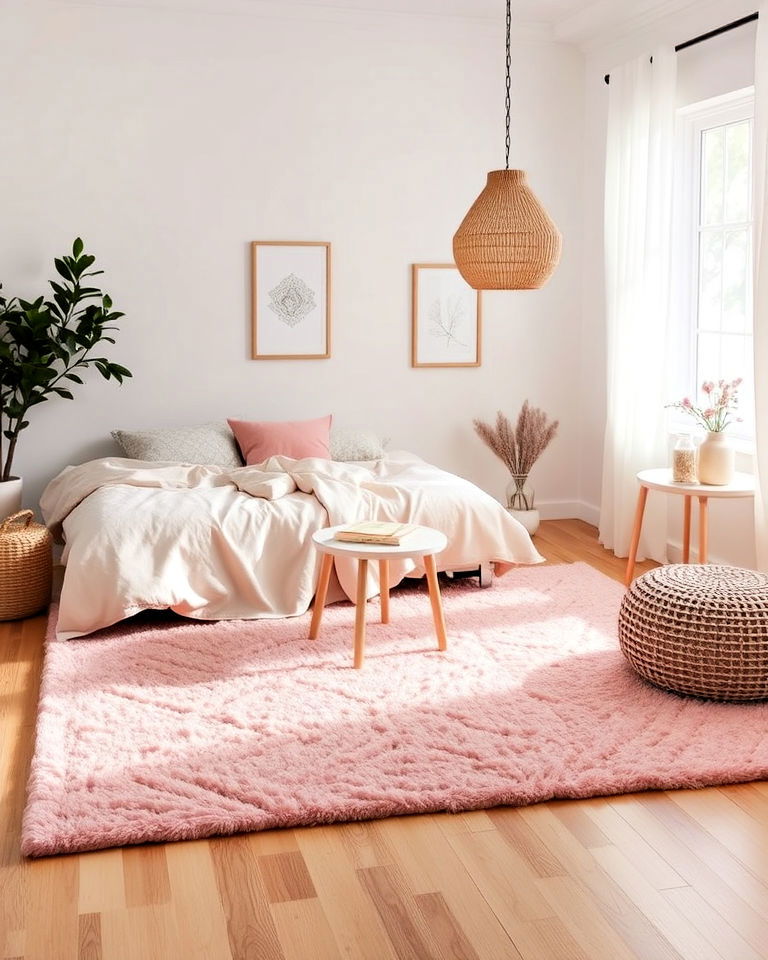 soft pink area rug