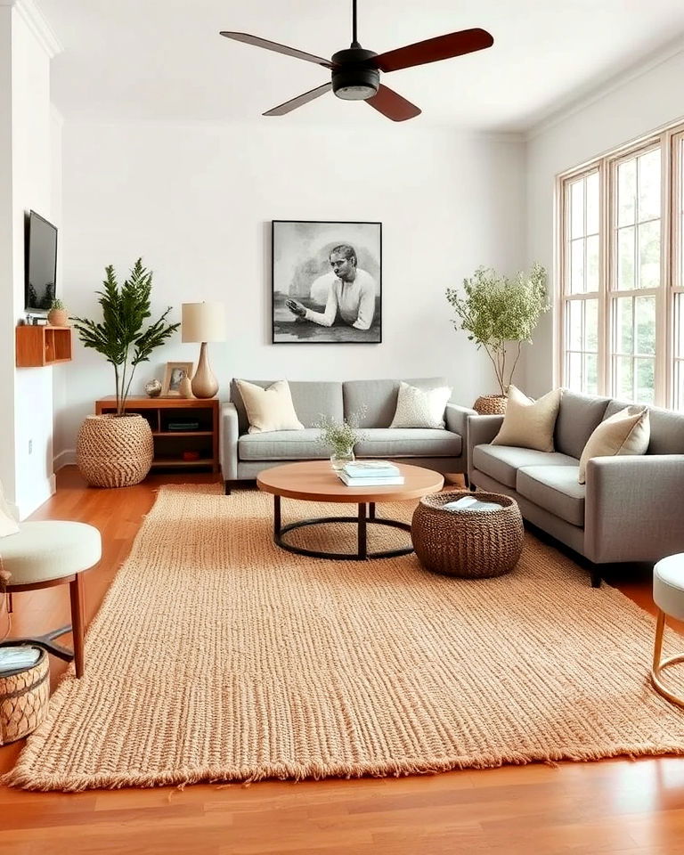 soft rug and natural flooring