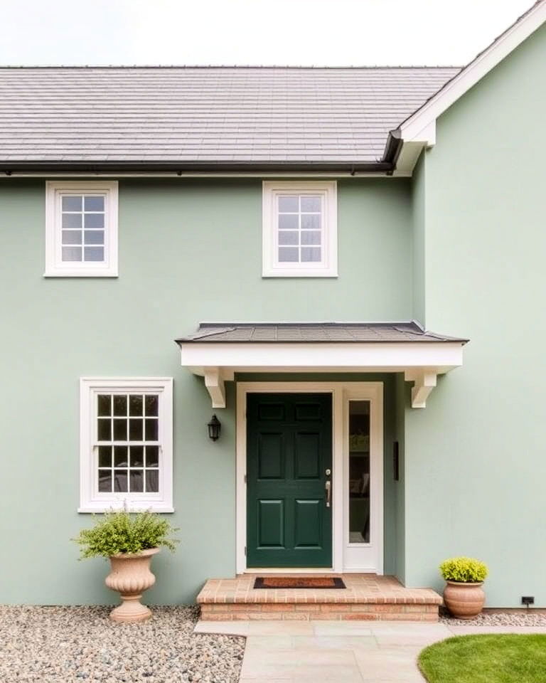soft sage exterior home
