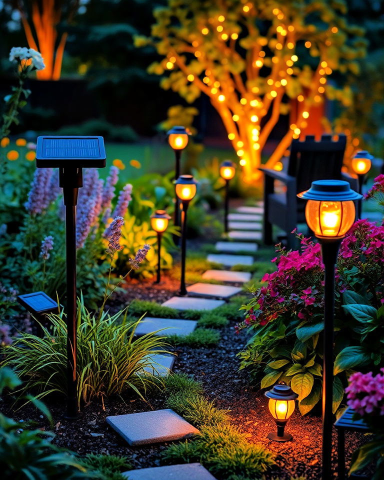 solar garden lights to add warmth