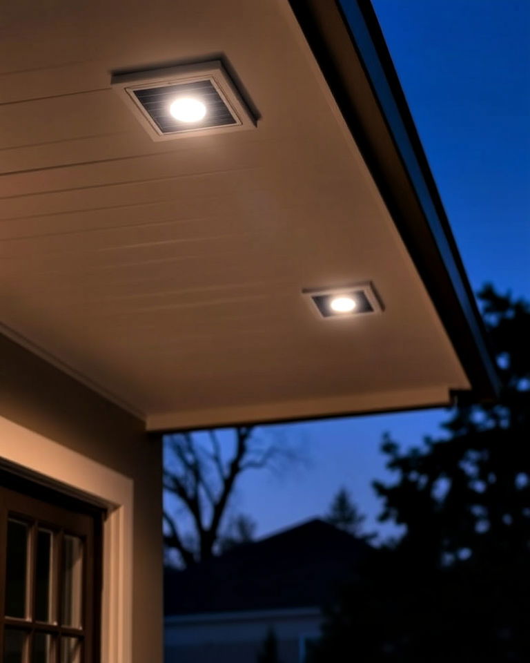 solar powered soffit lighting for sustainability