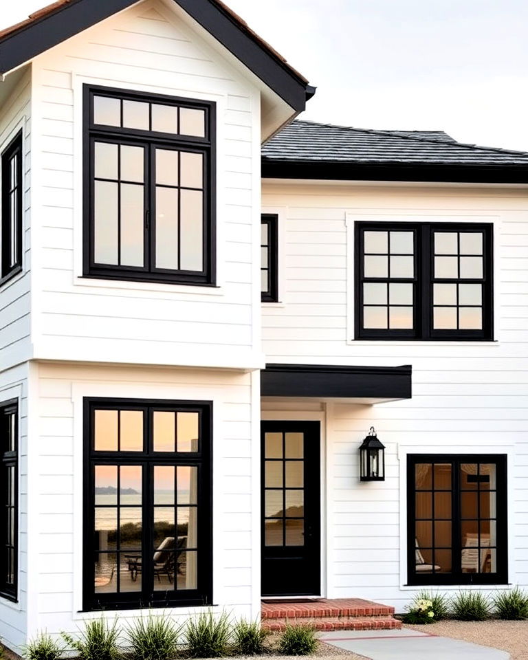 sophisticated coastal house with contrast