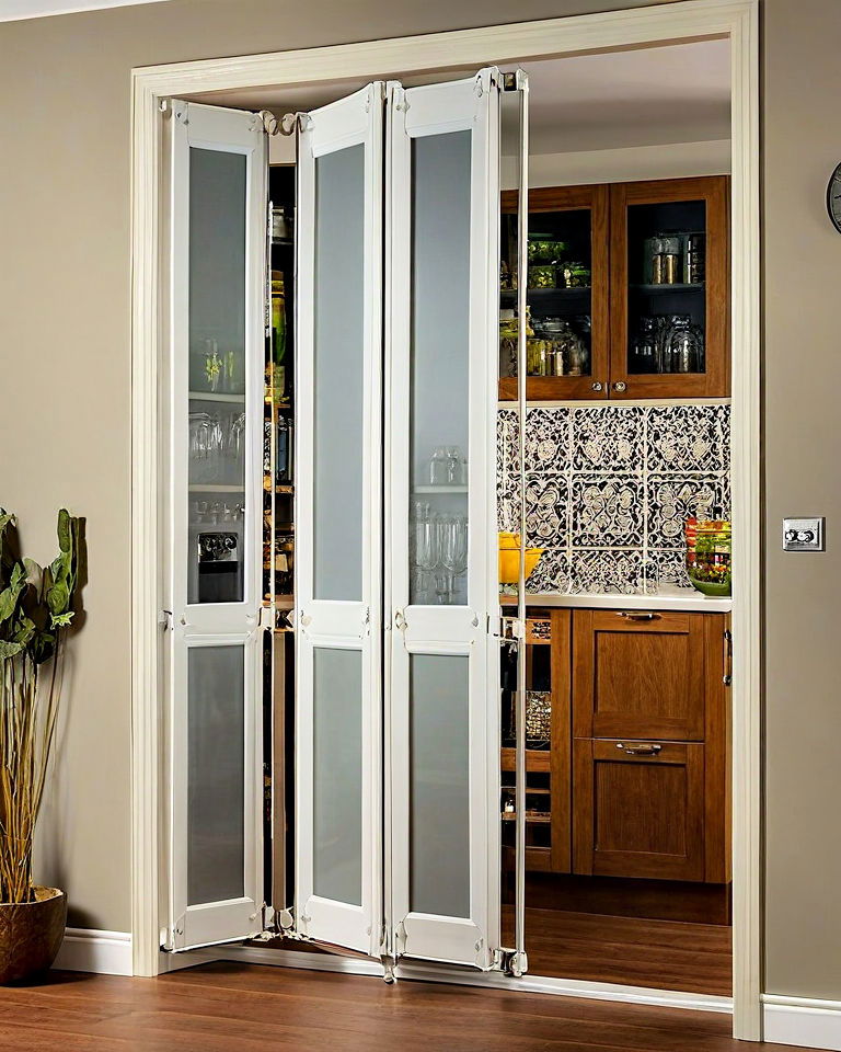 space saving bi fold kitchen doors