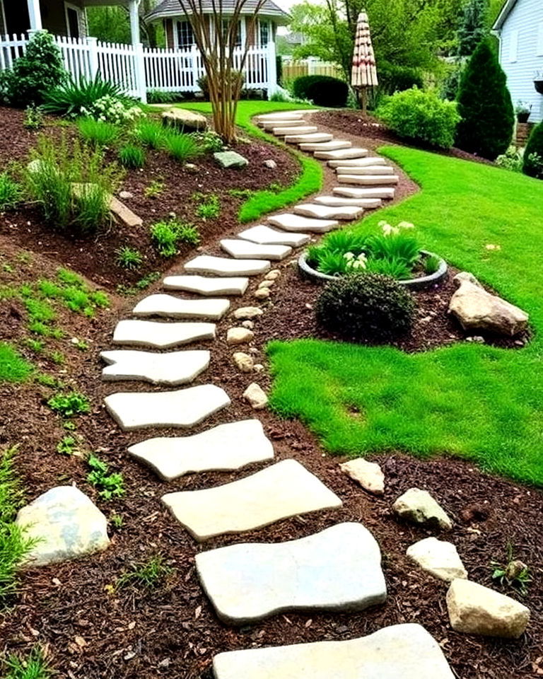 spiral pathway with stepping stones
