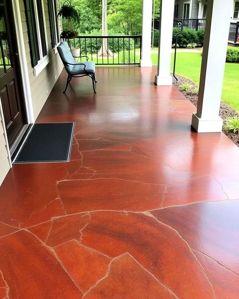 stained concrete porch flooring