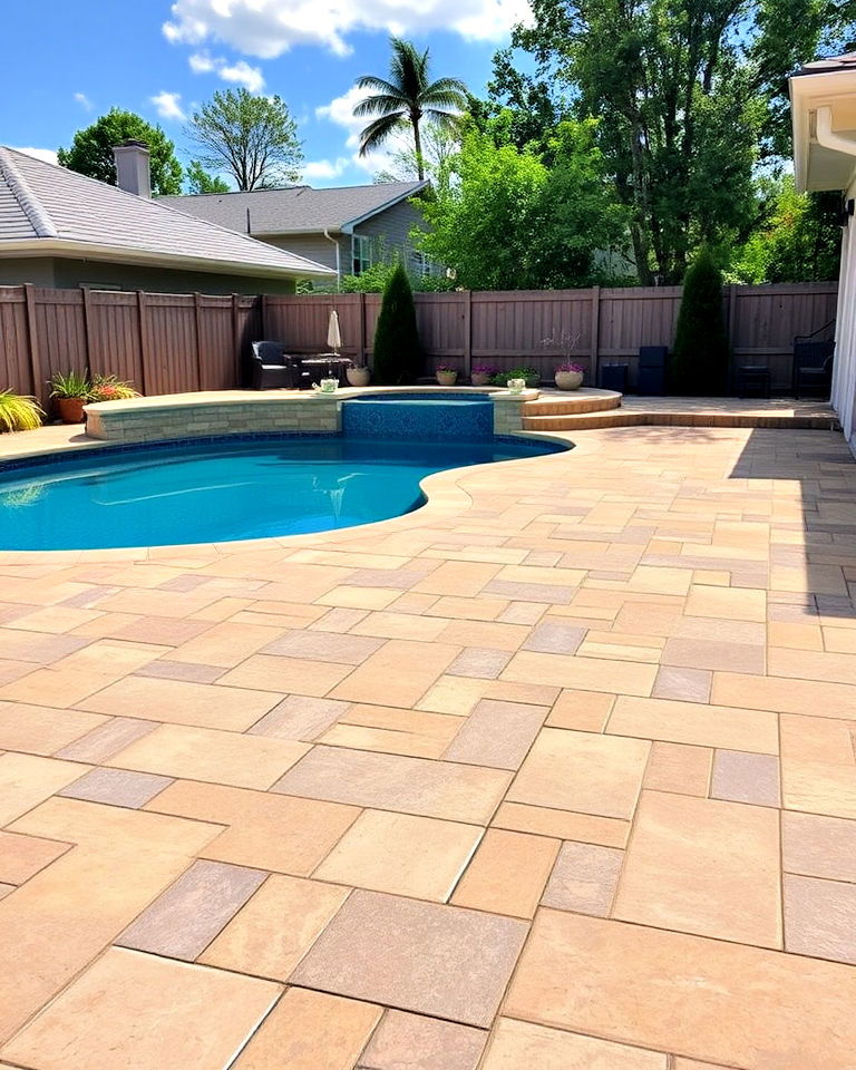stamped concrete pavers for budget friendly elegance