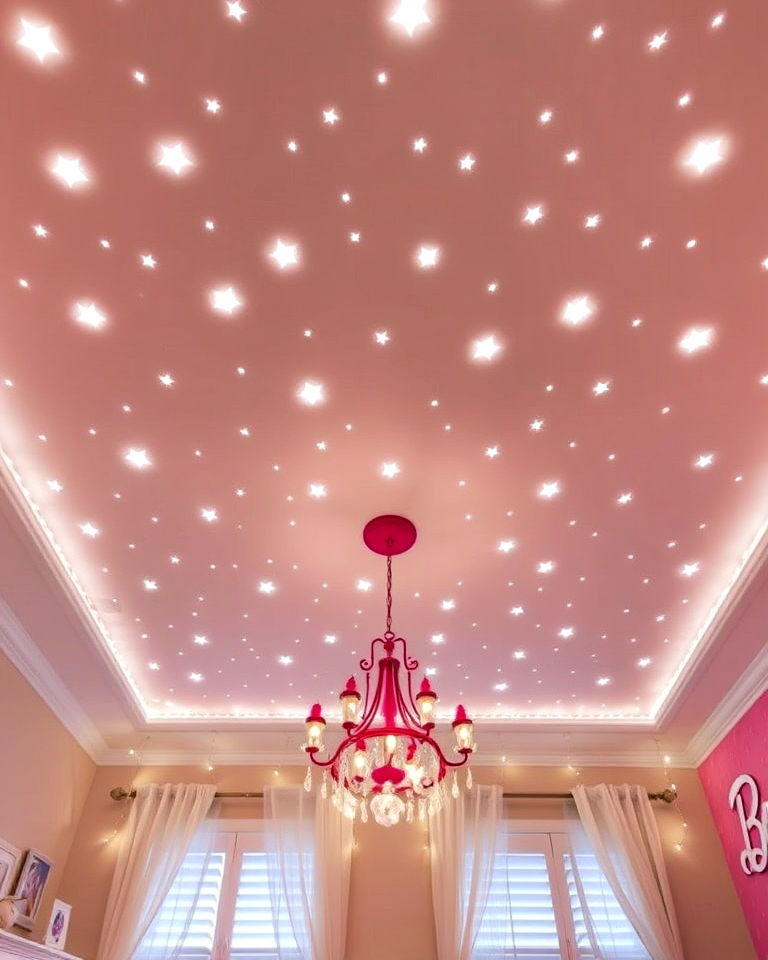 starry ceiling with barbie glow