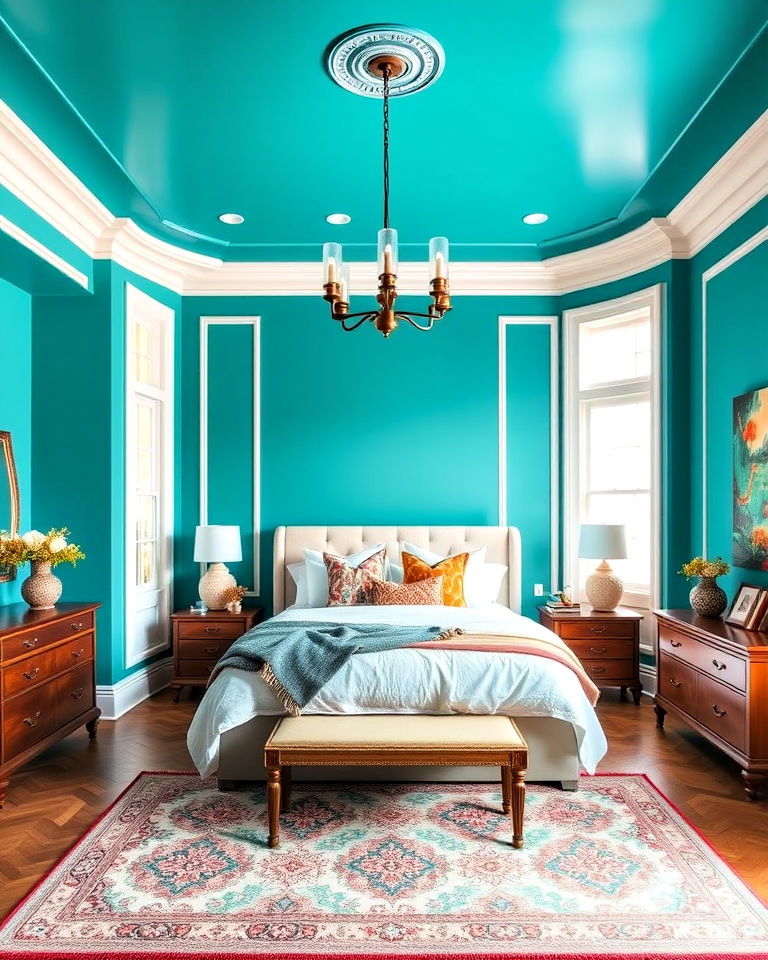 statement ceiling in a bedroom